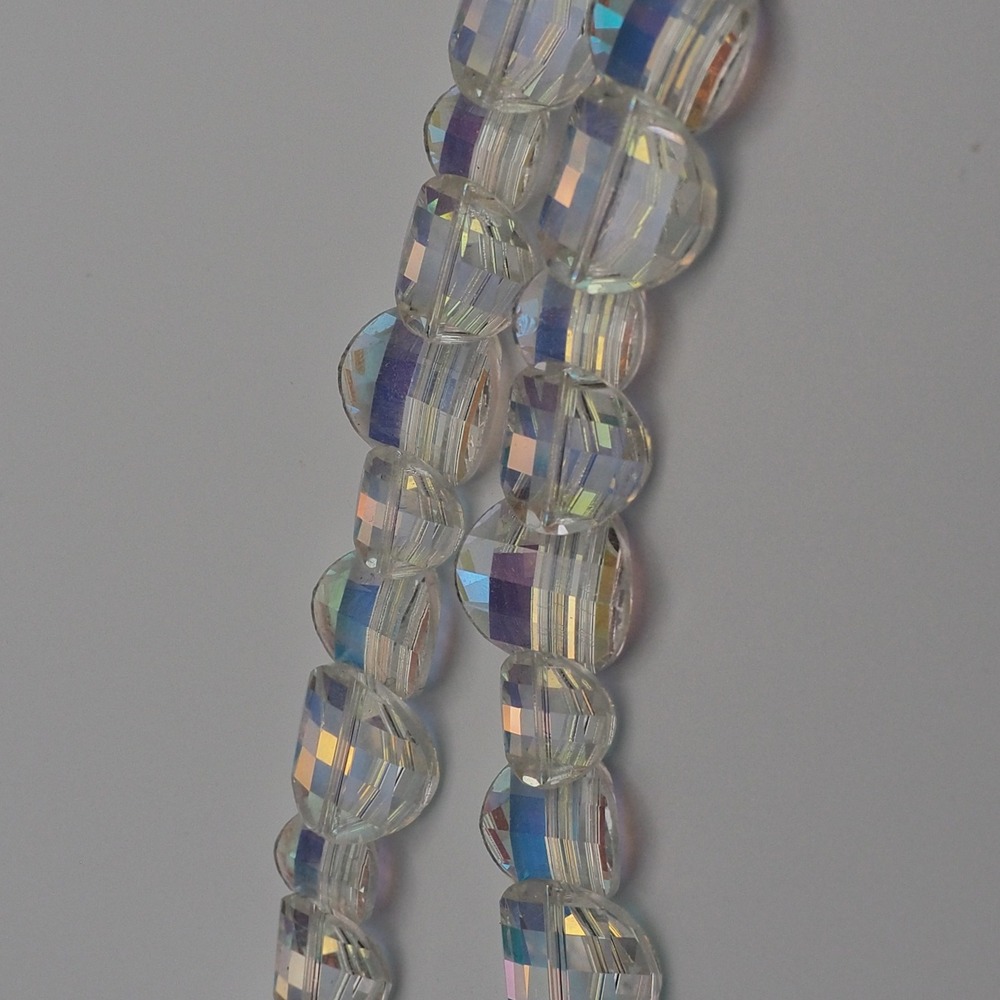 Vintage Laguna Necklace Aurora Borealis Faceted Button Bead Double Strand Choker - Picture 7 of 10